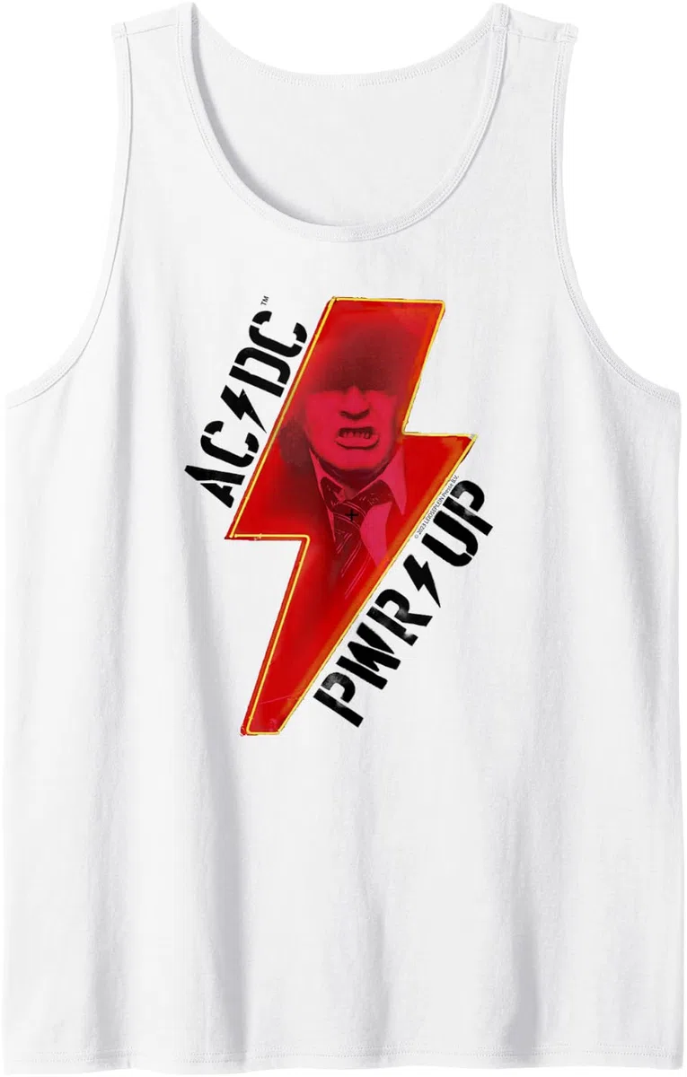Oficial AC/DC PWRUP Bolt Banda Música Rock Hard Rock Camiseta sin Mangas