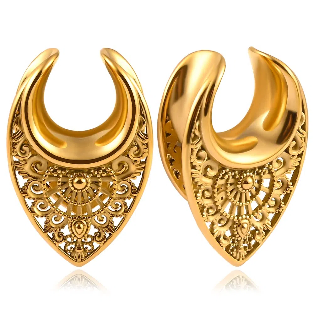 Vankula Dilataciones Orejas 1 Pare Sillín ear tunnel dilatadores acero inoxidable Hueco Oreja piercing de joyería para Mujer Hombre 8mm a 25mm