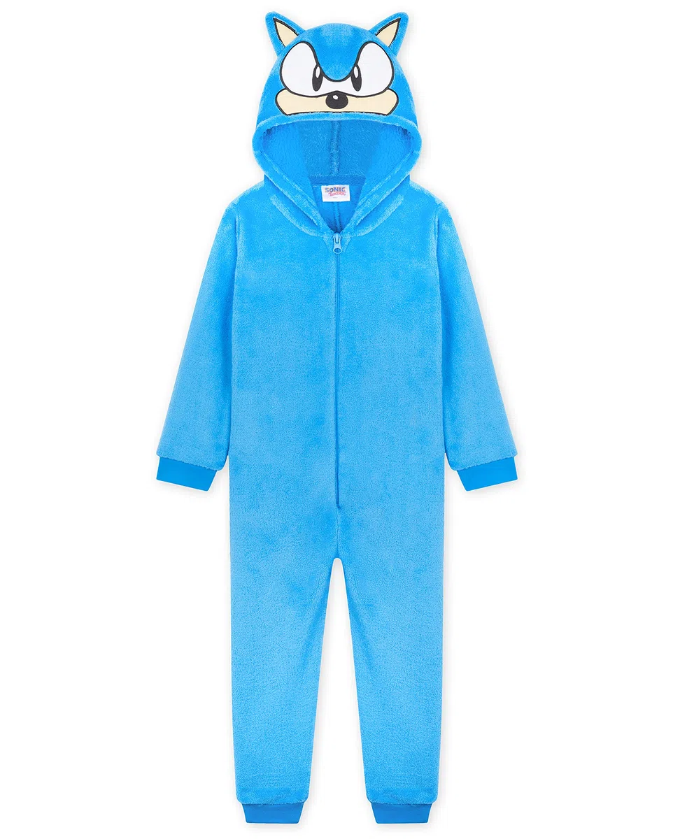 Sonic The Hedgehog Pijama Cuerpo Entero, Disfraz Sonic, Regalos para Niños 4-14 Años (4-5 Años, Azul)