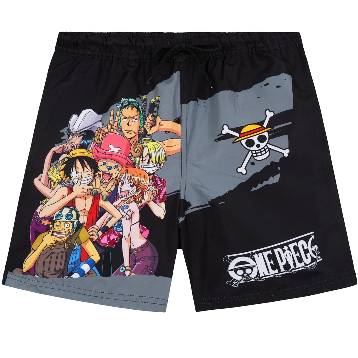 One Piece Bañador Niño 7-14 Años, Bermuda Niño con Bolsillos y Cintura Elástica con Cordón, Pantalón Corto Baño UPF 50+, Piscina Playa, Regalo Anime