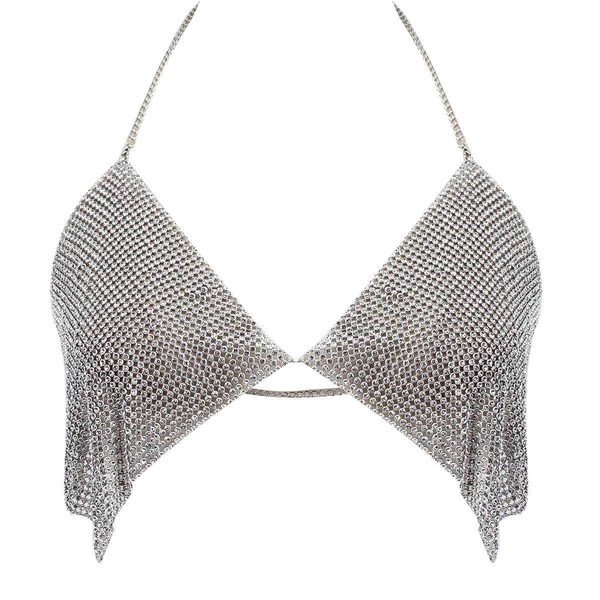 MEGAUK Jewelry Unique Shiny Rhinestone Sequin Bra Ladies Bra Chain Diamond Bikini Top For Beach Nightclub Party Swimming Pool