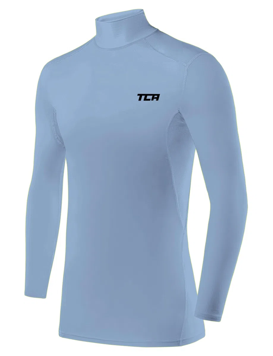 TCA Camiseta Interior Manga Larga HyperFusion de Compresión para Hombres y Niños - Cuello Alto