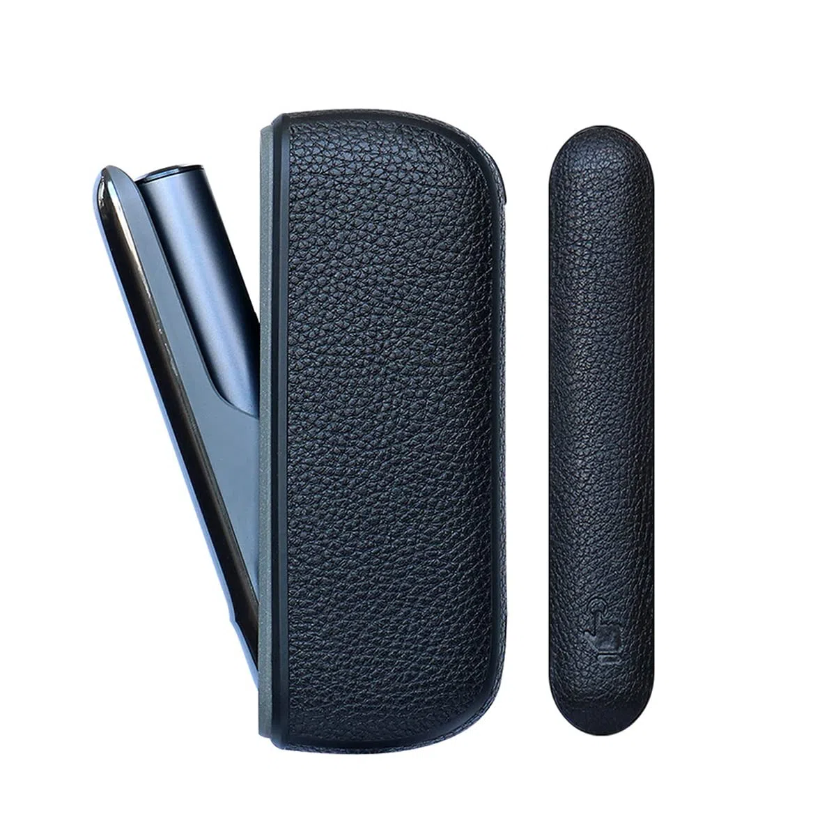 Compatible con IQOS iluma funda accesorios set de iniciación de piel funda protectora tapa de protección caja de cigarrillos (negro)