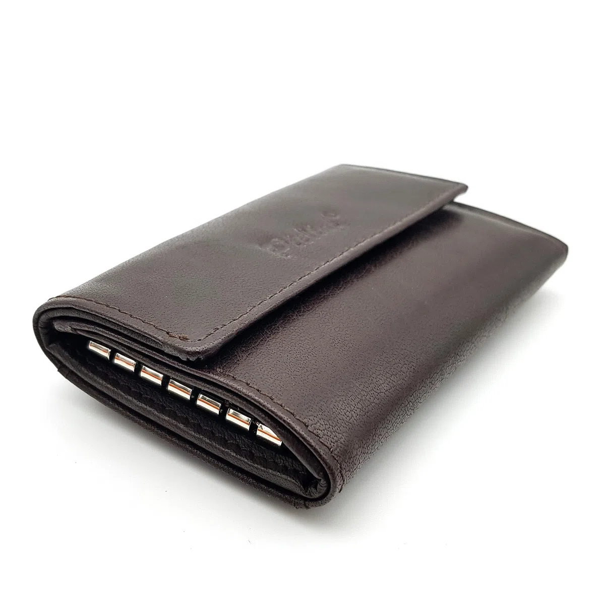 Pielini - Llavero de Piel para 6 Llaves con Billetera y Monedero. Llavero Tarjetero de Cuero con españcio para Tarjetas y dni. Modelo 3130 (Marrón)