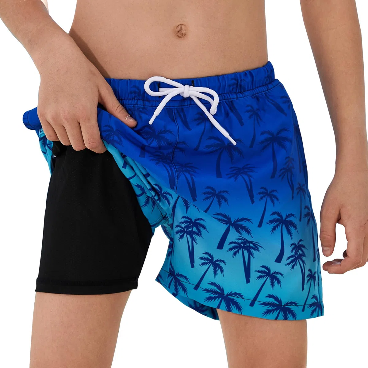 Bañador Niño Forro de Compresión Antirozaduras Secado Rápido Pantalones Cortos de Natación para Playa y Piscina(5-16 Años)
