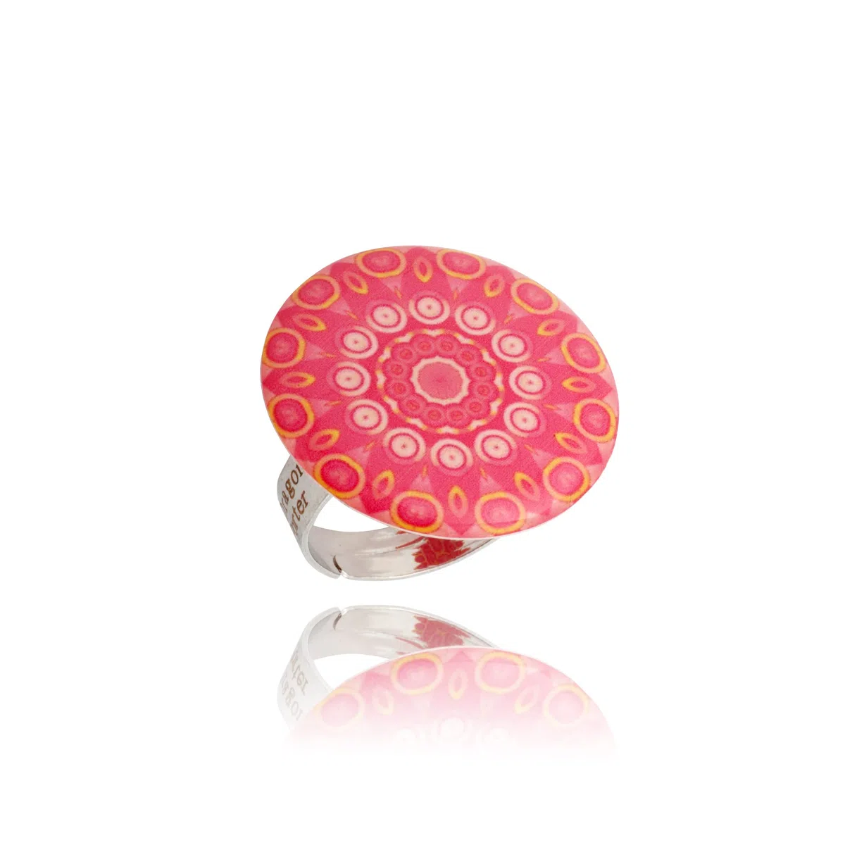 Anillo Llamativos Ajustables Boho Grande Redondo Mandala Diseño; Joyería para Mujer