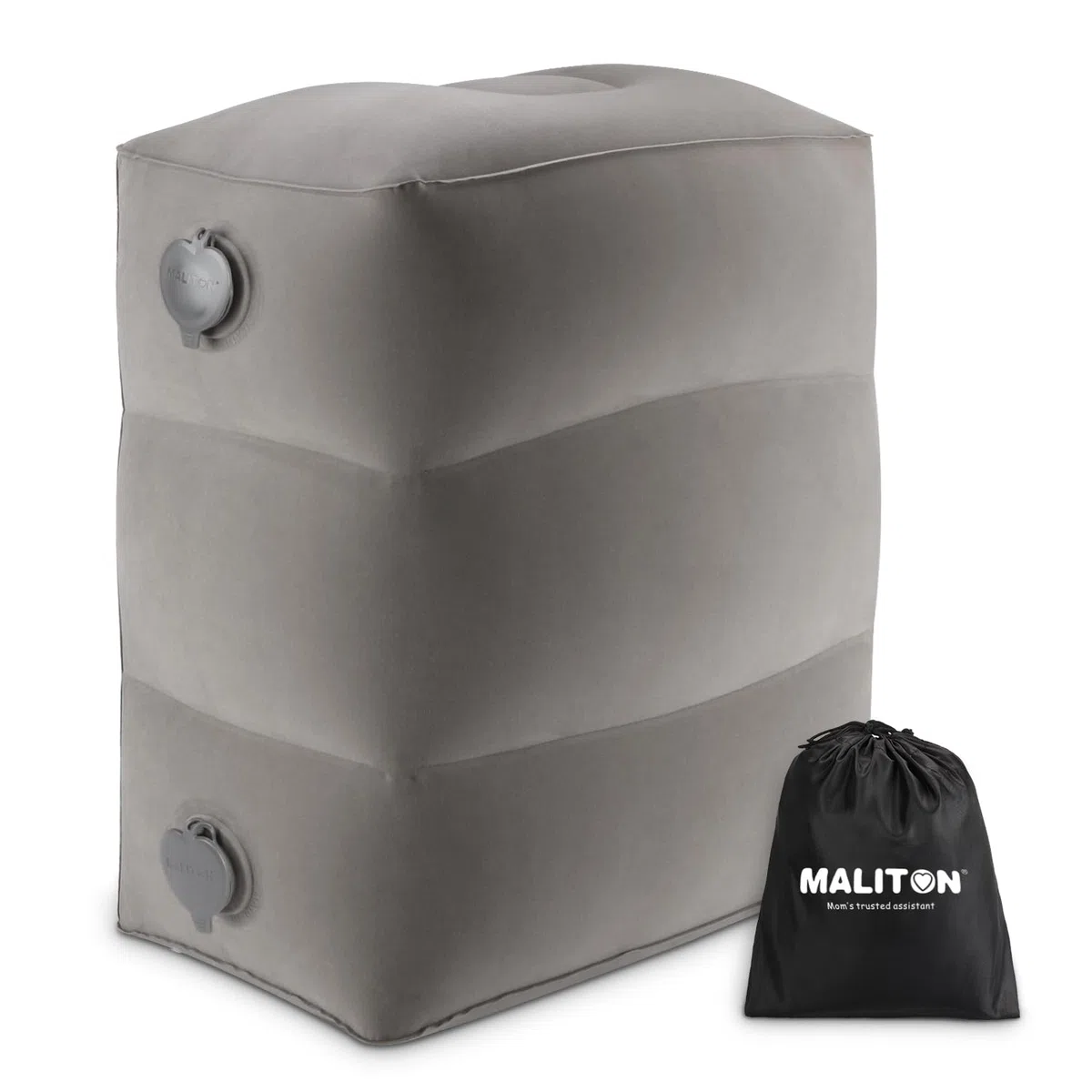 Maliton Viajes Inflable Reposapiés, Almohada Inflable Altura Ajustable Para Aviones, Almohada de Viaje Para Tren,CojíN de Altura Regulable Para Viajes-Gris
