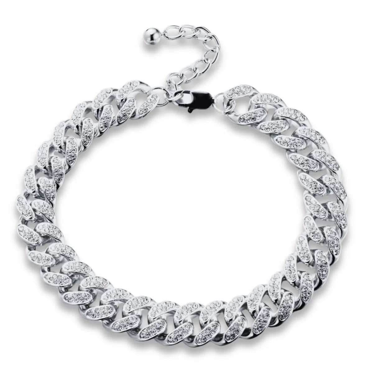HALUKAKAH Cadena Oro Diamante para Hombre,14/20MM Chapado en Oro Real 18k/Platino Acabado en Oro Blanco Cadena Cubano Collar Gargantilla Pulsera,con Caja Regalo