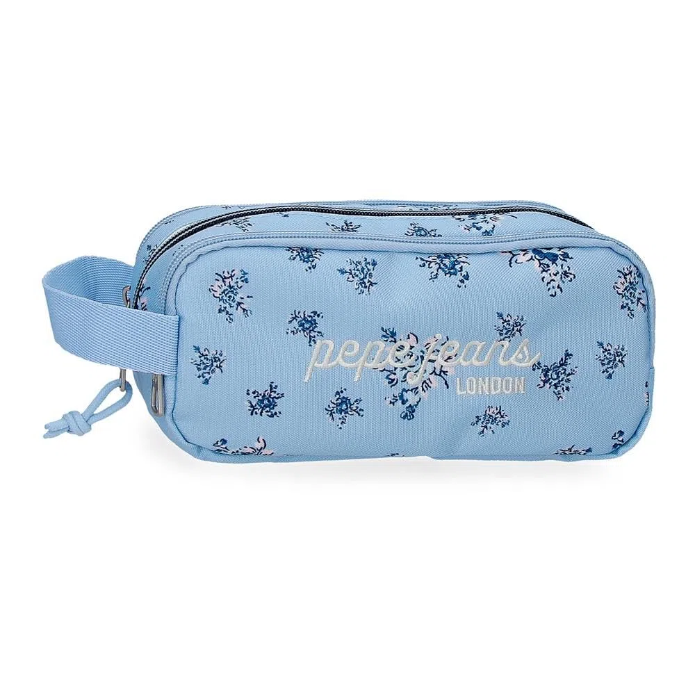 Pepe Jeans Olivia Estuche Triple Azul Claro 22x10x9 cm Poliéster 1,98L by Joumma Bags