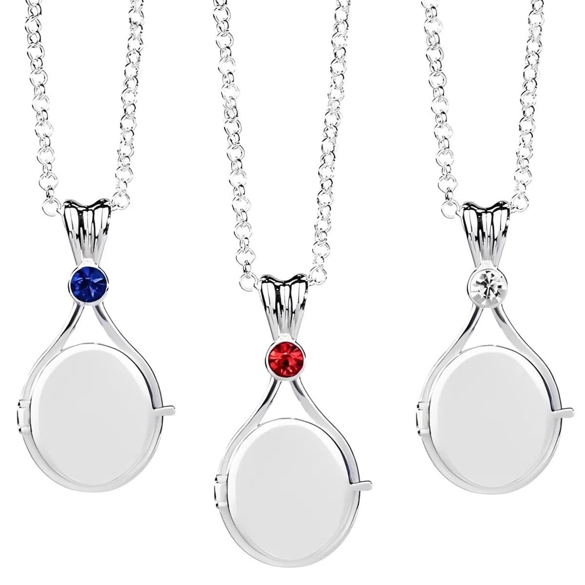 Sirenas Colgante 3 PCS H2o Collar de Sirena Con Medallón Elegante Multifuncional Para Mujeres y Niñas (Azul, Rojo y Blanco)