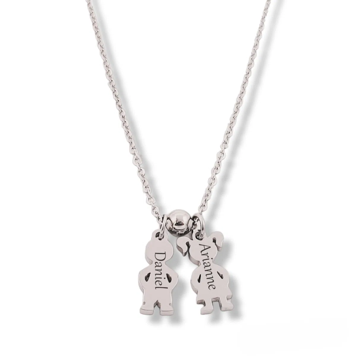 Collar con nombres personalizados, modelo PEQUES, elige tu combinación de niños, acero inoxidable, regalos día de la madre.