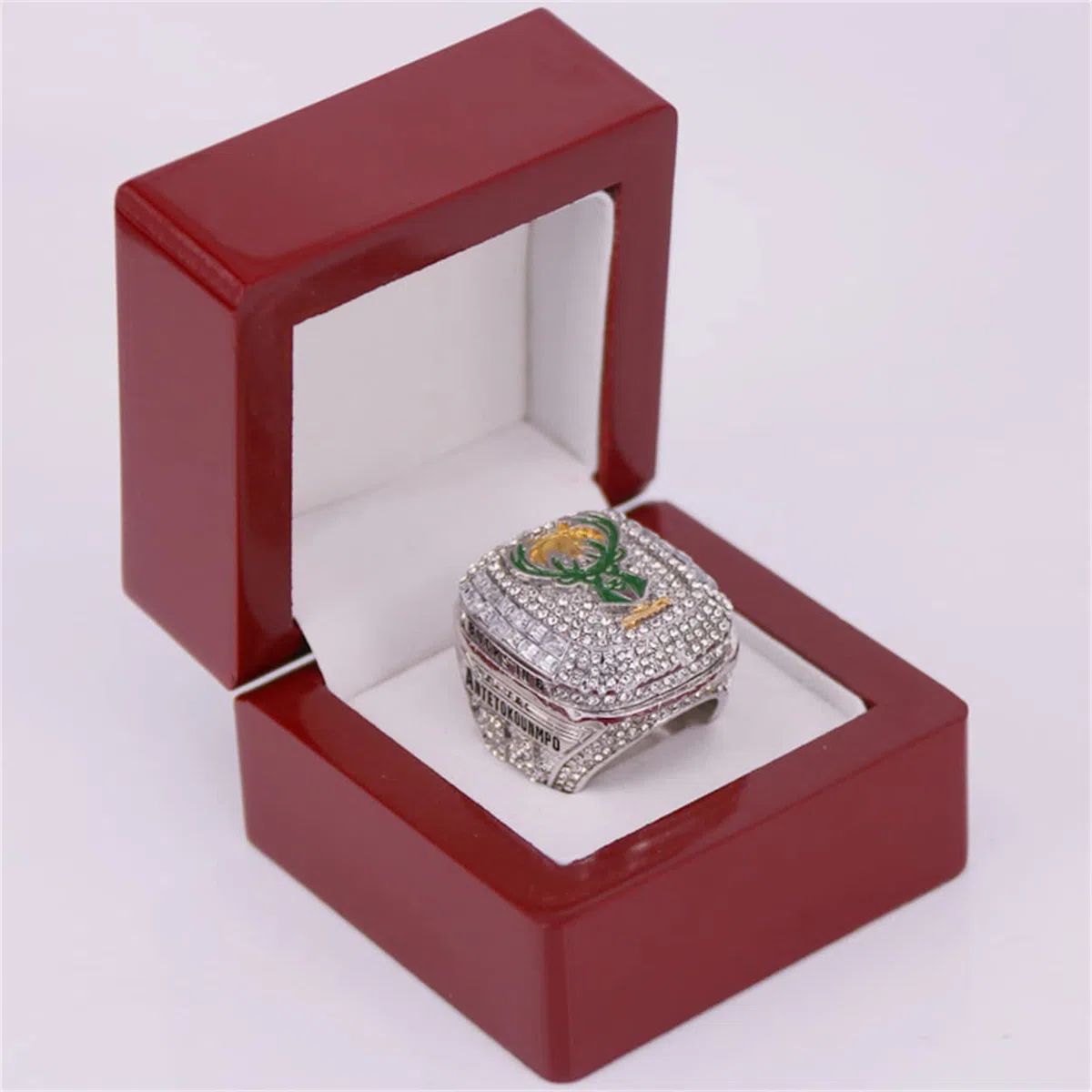 Anillo de Campeonato de Bucks 2021: Diseño de Concha, Anillo de Campeones de Baloncesto con Caja de Anillo de Campeonato, Regalo de Colección de Cumpleaños para Fanáticos, Amigos Y Familiares