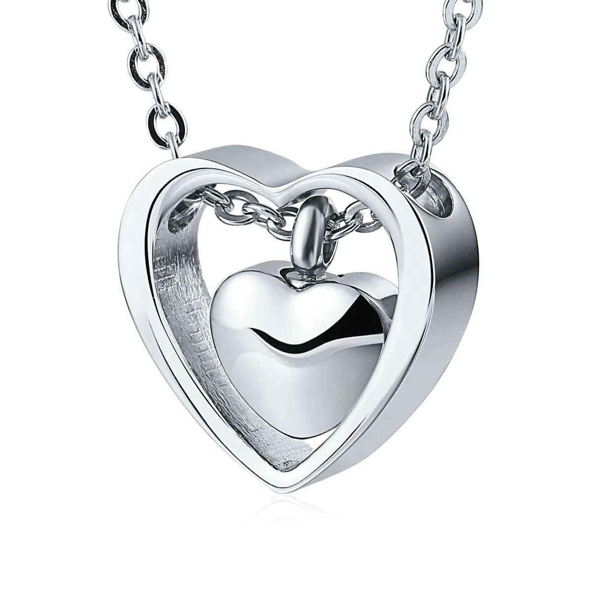 Beydodo Colgante Collar de Urna Collar Cenizas Corazón Collar Colgante Acero Inoxidable Collar Plata Oro/Negro Collar Cenizas Mujer