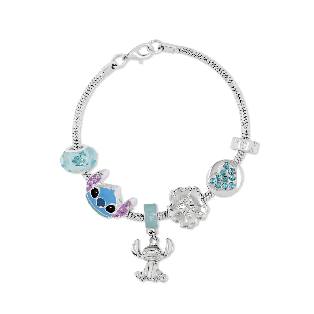 Disney Pulsera chapada en plata, talla única, Rodio de imitación, No es una piedra preciosa