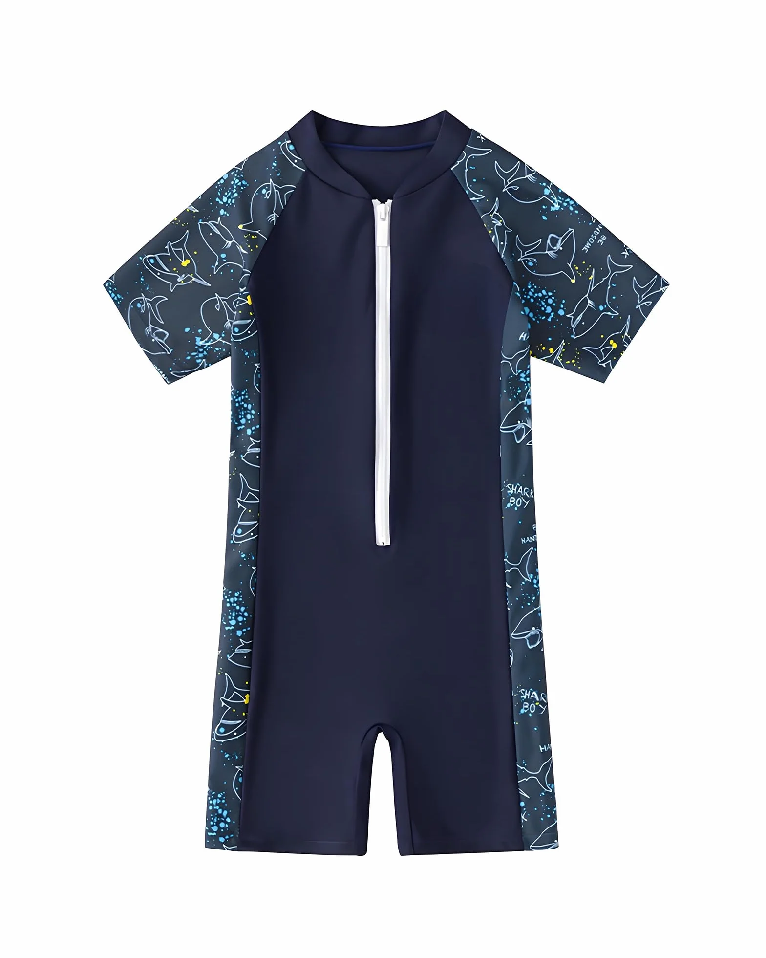 Bañador Niño, Traje de Baño Niño 1 Piezas, Bañador Natacion, Diseño de Tiburón