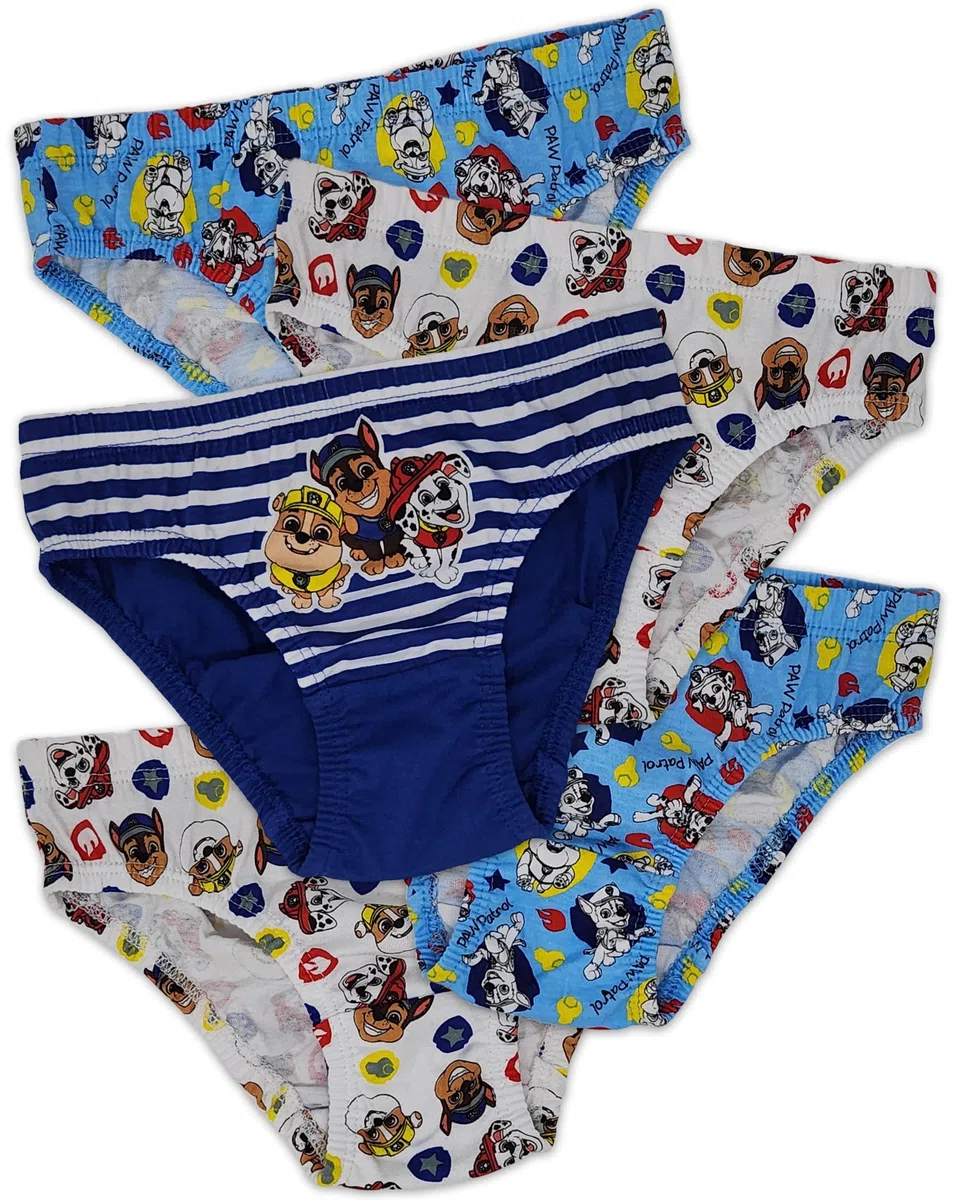 Paw Patrol - Chase, Marshall & Rubble - Calzoncillos Niño Algodón Ropa Interior Paquete de 5