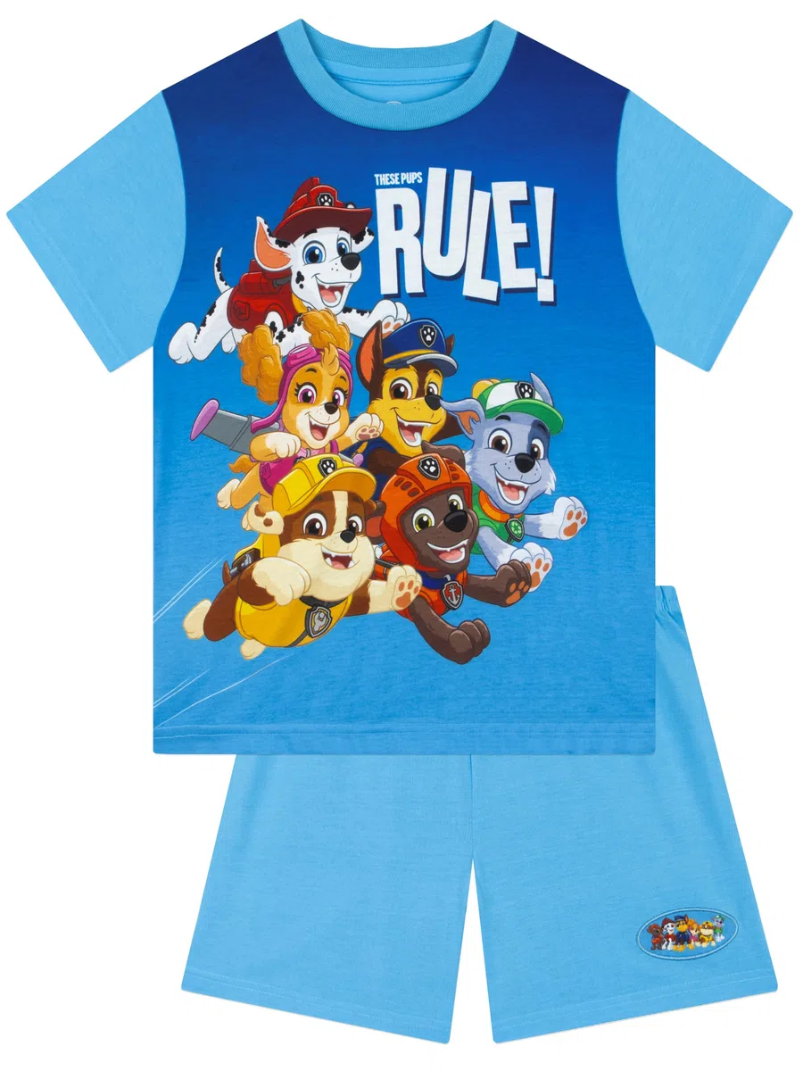 Paw Patrol Pijama, Pijamas para Niño De Marshall Y Chase, Pijama De Verano con Camiseta De Manga Corta, Conjunto Pijamas Infantil