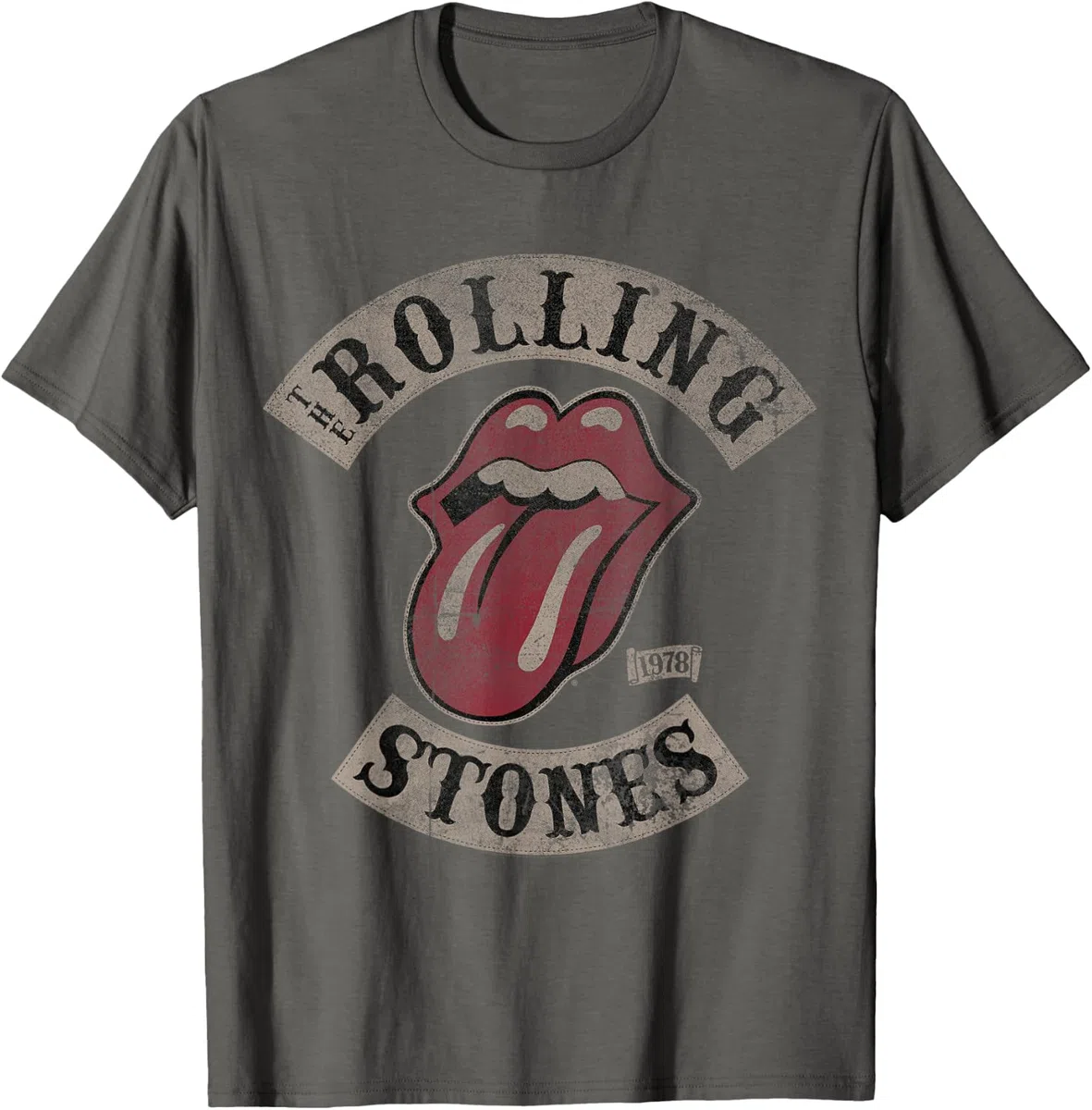 Oficial The Rolling Stones Vintage Tour 1978 Asphalt Gris Camiseta